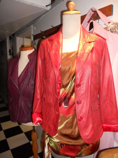 Paprika Blazer with Floral Silk Top