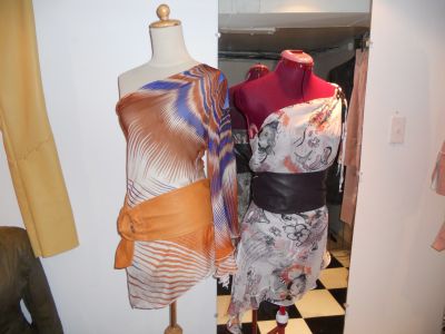 Printed Silk Chiffon tops...add a leather belt accent!