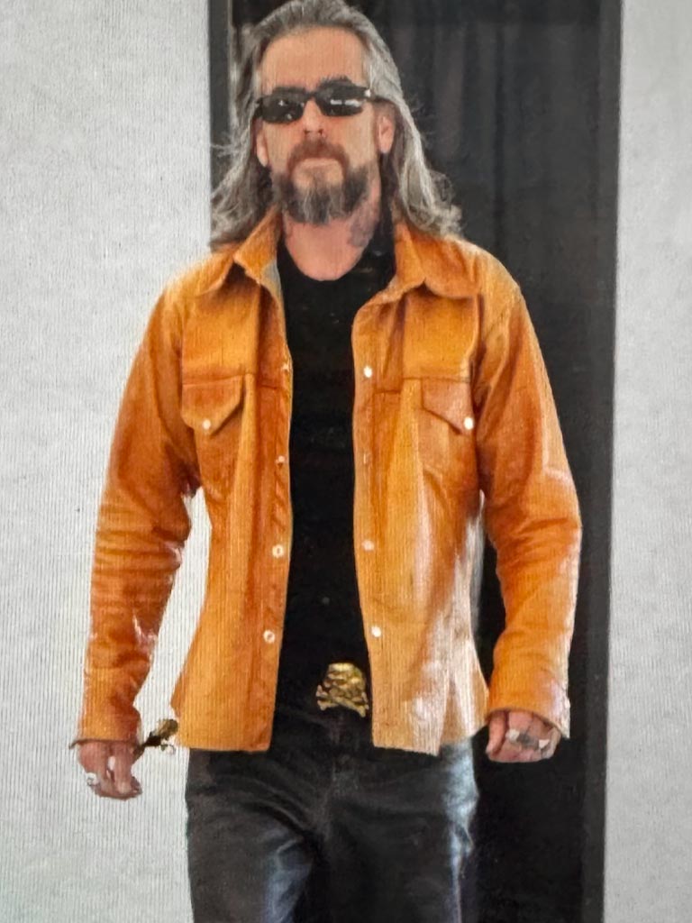 Mens Custom Tan Leather Motorcyle Jacket