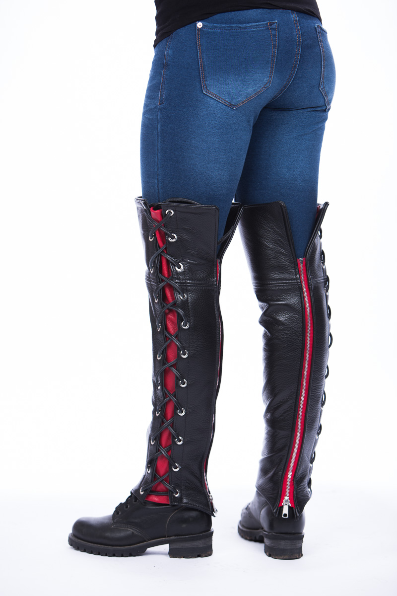 Laced Thigh High Half Chaps - Image 4