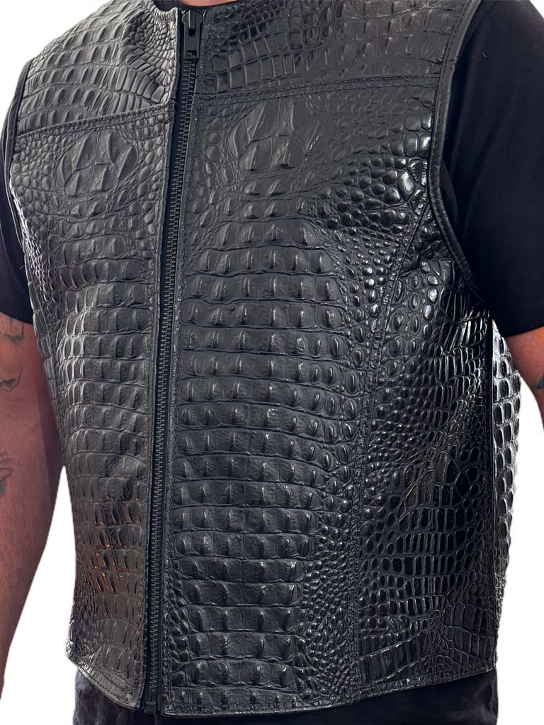 Custom Alligator Motorcycle Vest Front