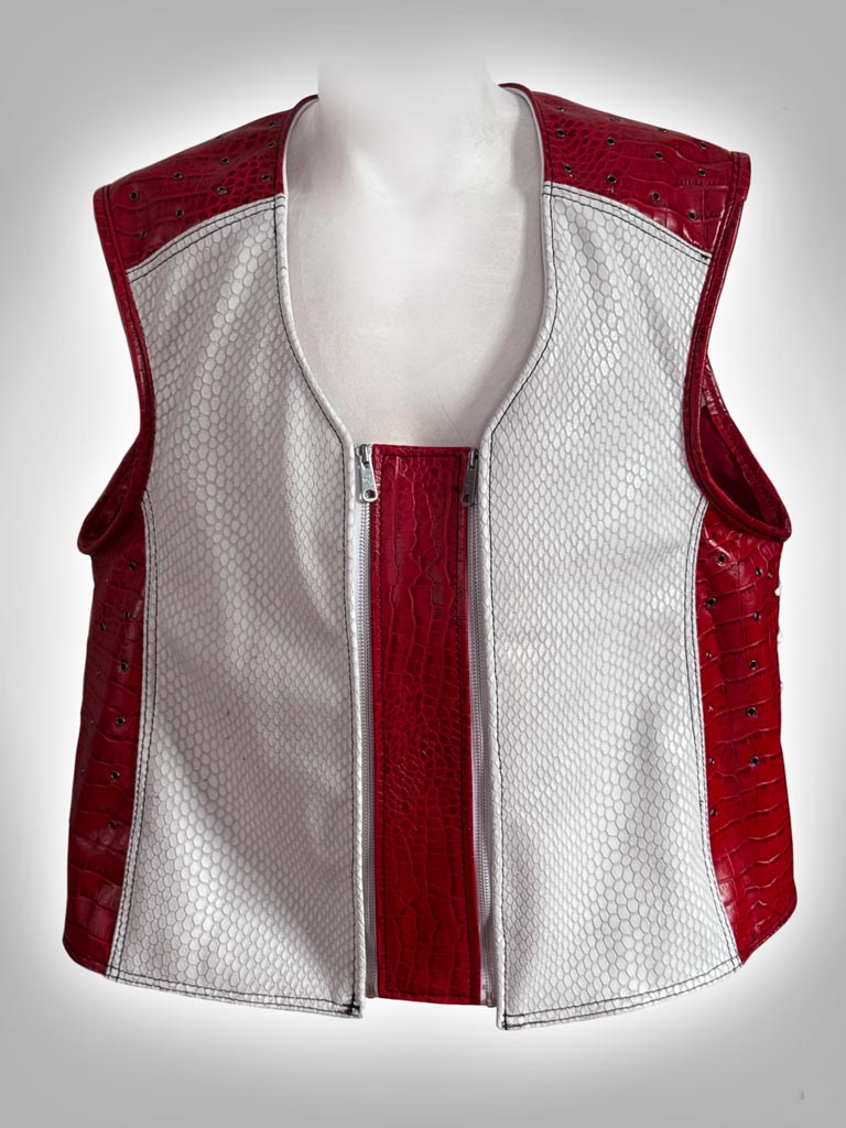 Snakeskin motorcycle club vest front