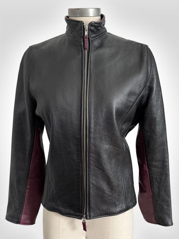 Women's Leather Cafe Racer Motorcyle Jacket