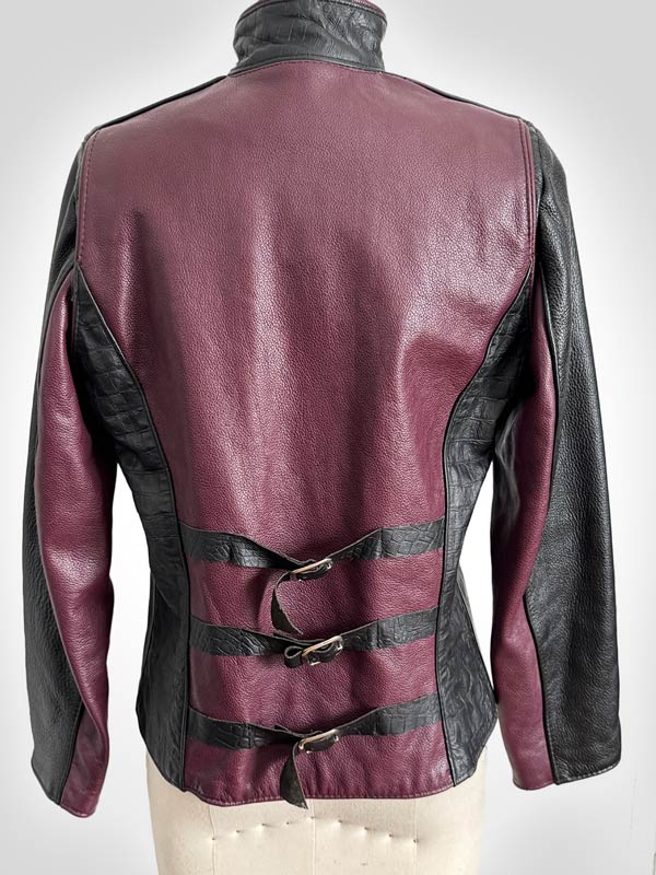 Cafe Racer Motorcycle Jacket for Women-BACK