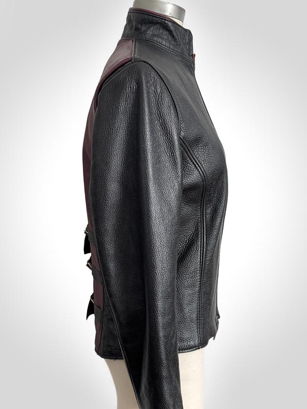 Cafe Racer Motorcycle Jacket for Women-SIDE