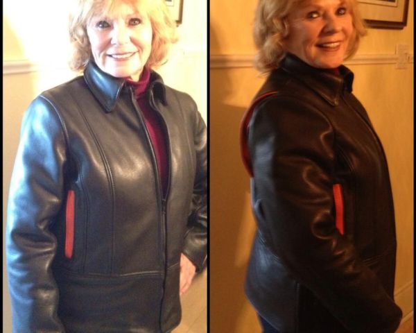 Judy in her new Lissa Hill Leather Jacket