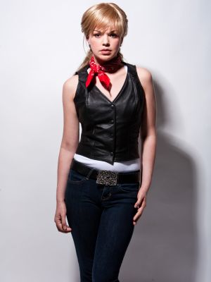 Women’s Leather V Neck Vest